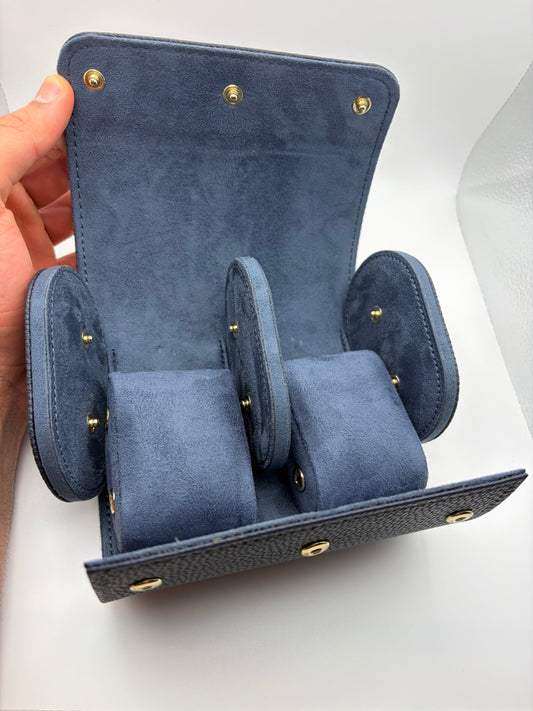 2 Watch blue leather Case