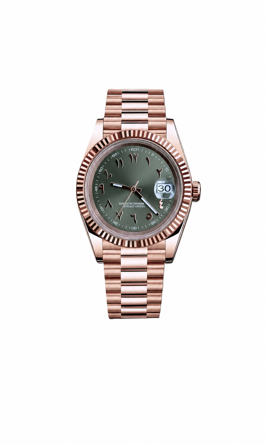 Datejust Rose & Olive Green Arabic Dial