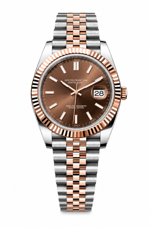 Datejust Two Tone Rose & Silver Chocolate Dial