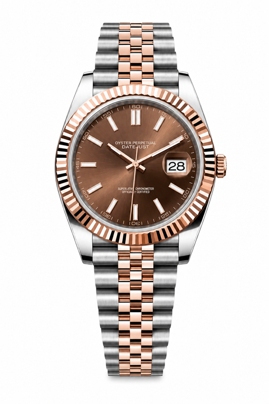 Datejust Two Tone Rose & Silver Chocolate Dial